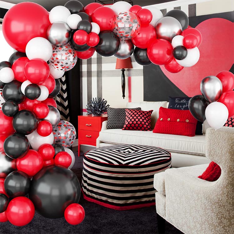 Black and Red Balloon Arch Garland - Image 3