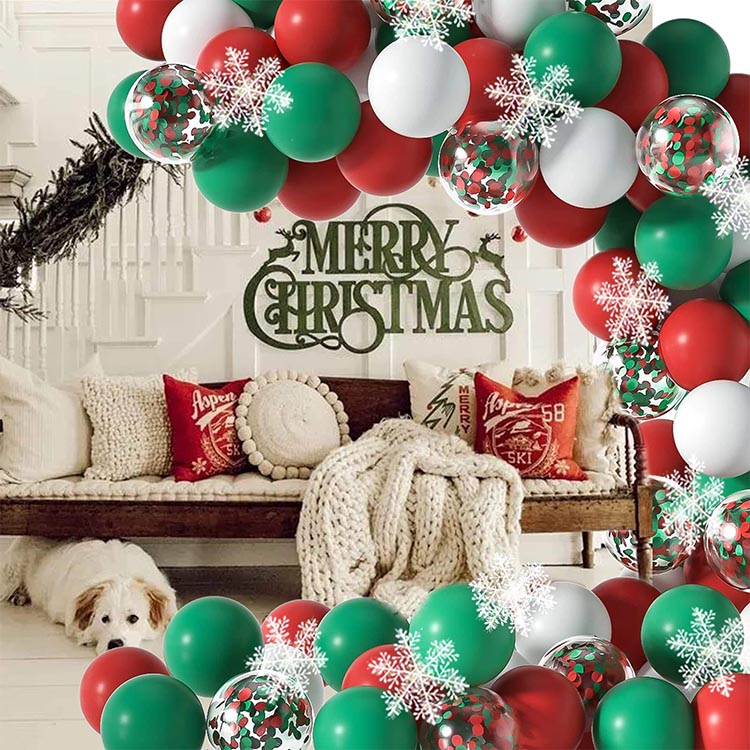 Merry Christmas Balloons Arch Garland Kit - Image 3